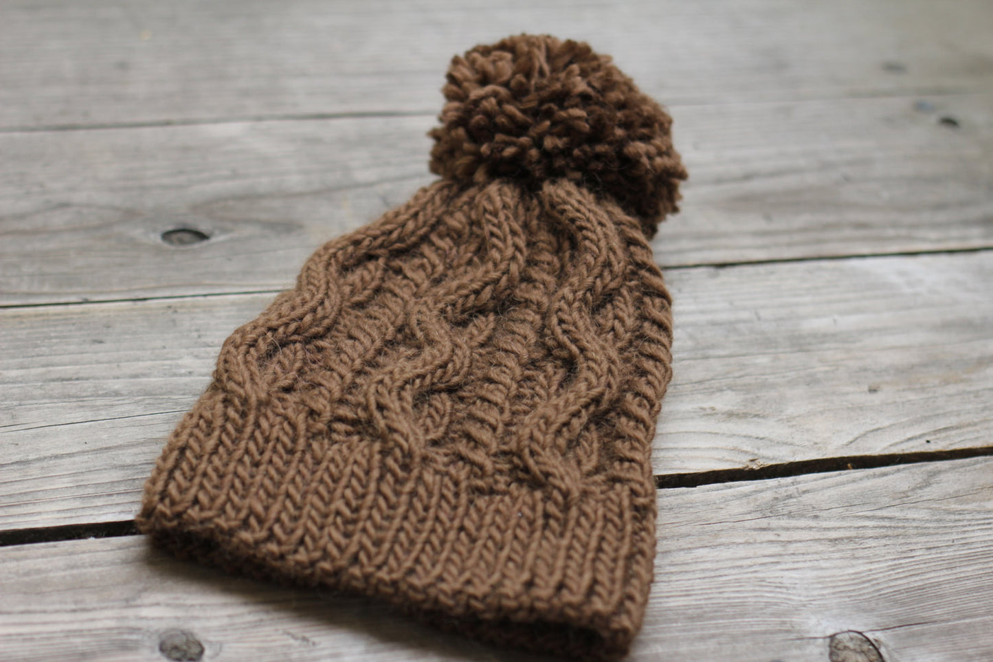 Knit hat with cables