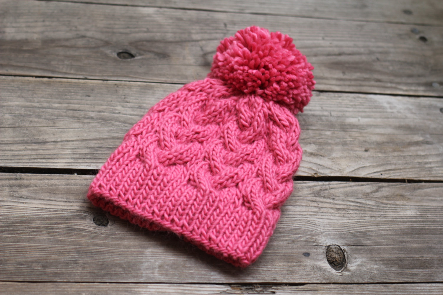 Knit cabled hat