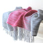 Woven scarf in pink and grey colors, gift for her