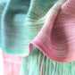 Green and pink women scarf