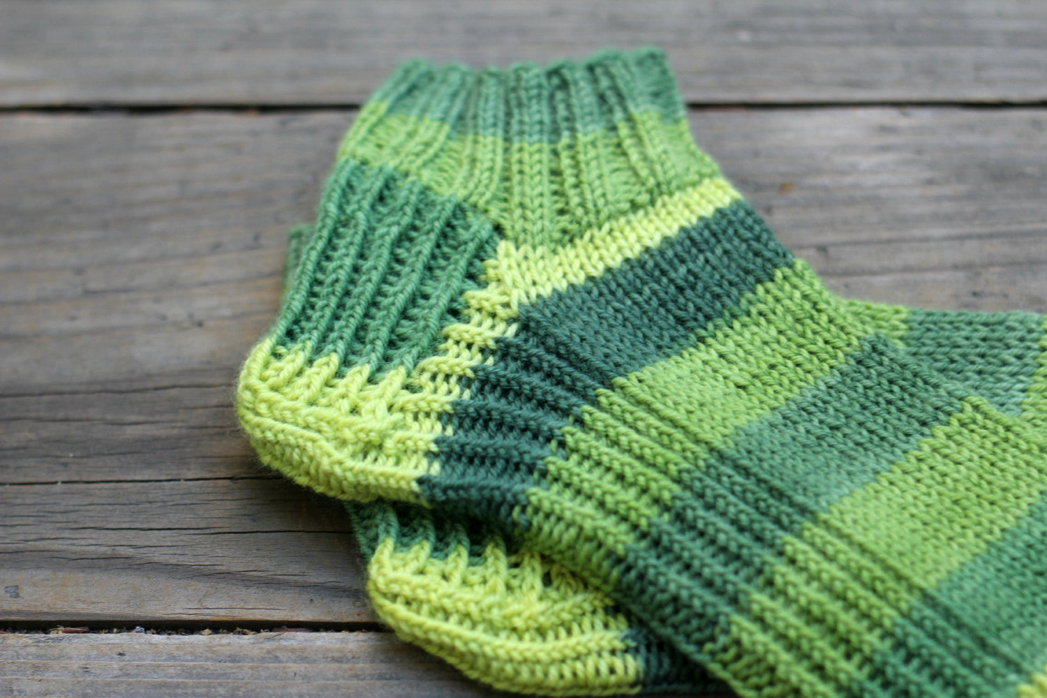 knit green socks