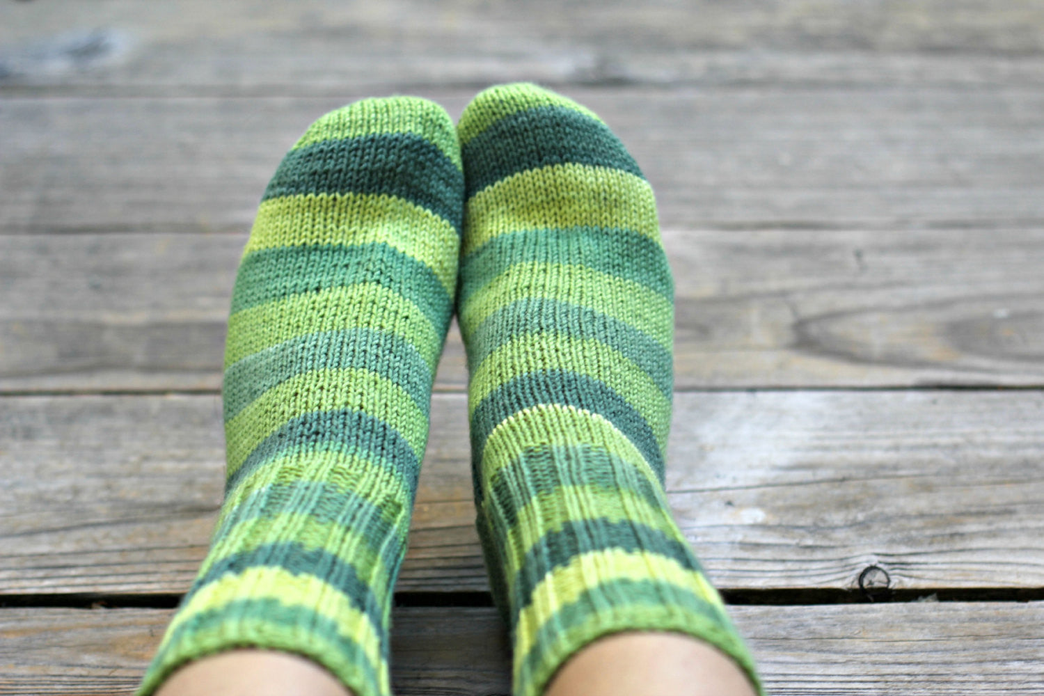 Green knit socks