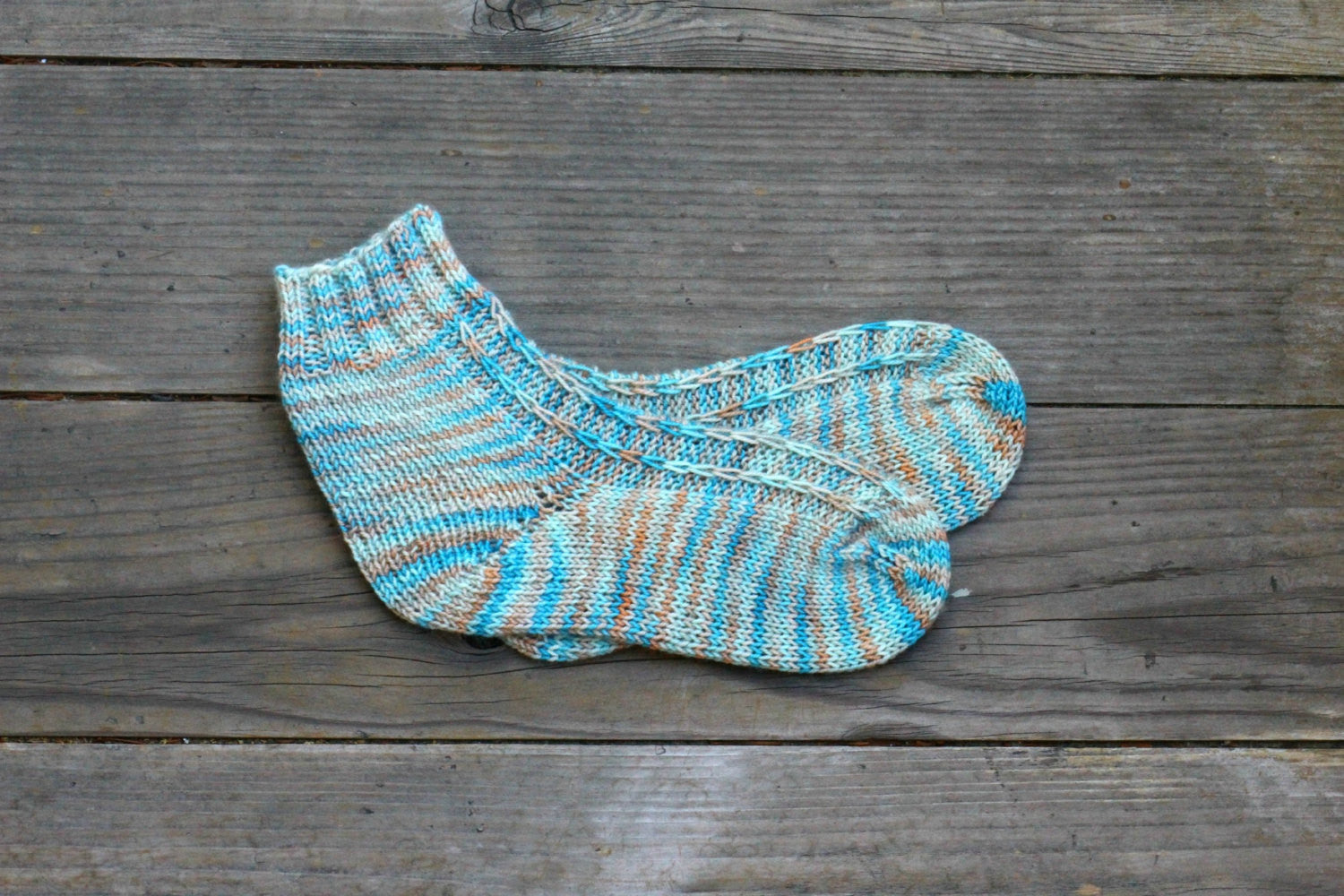 Blue knit socks
