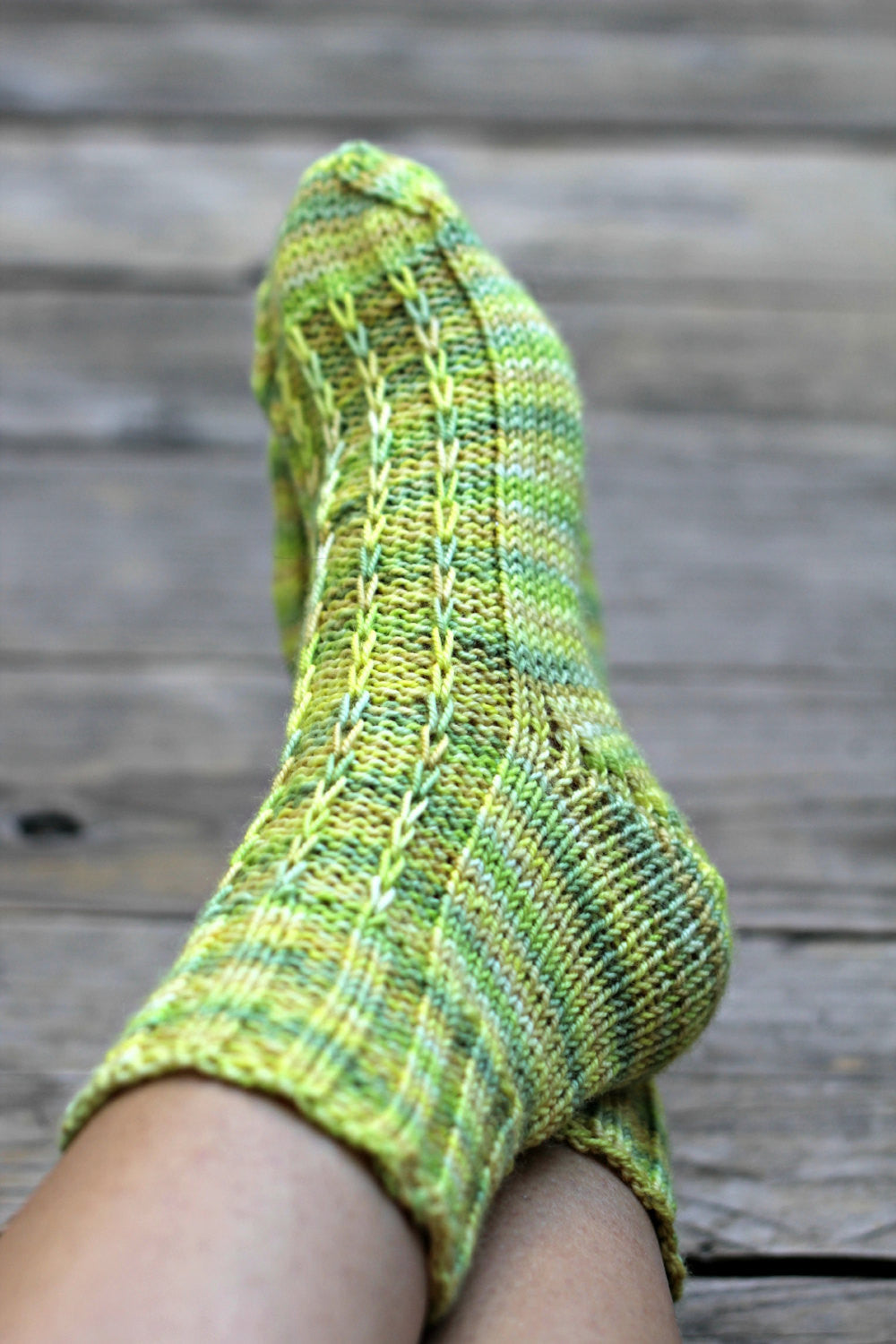 Green knit socks
