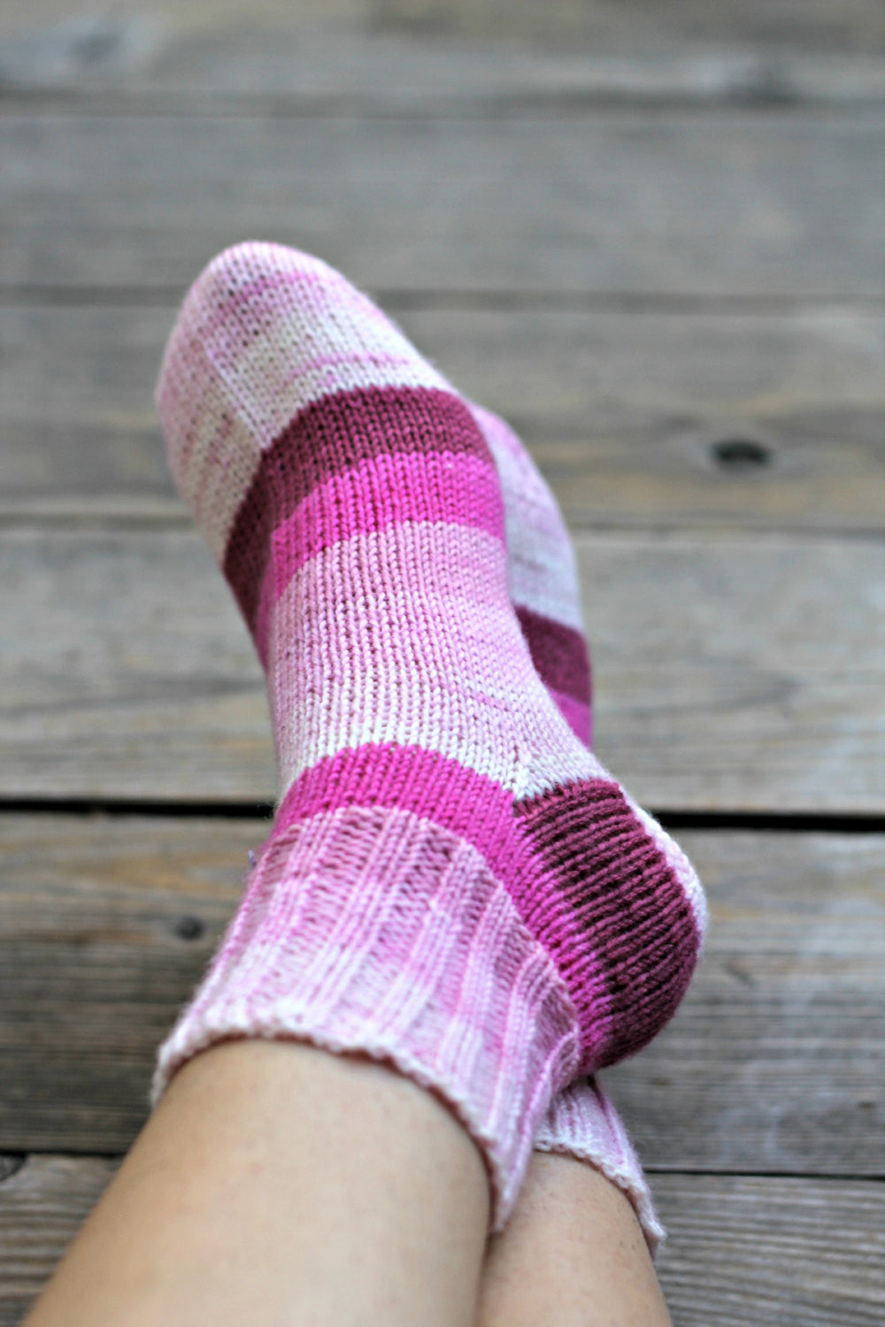 Knit pink socks