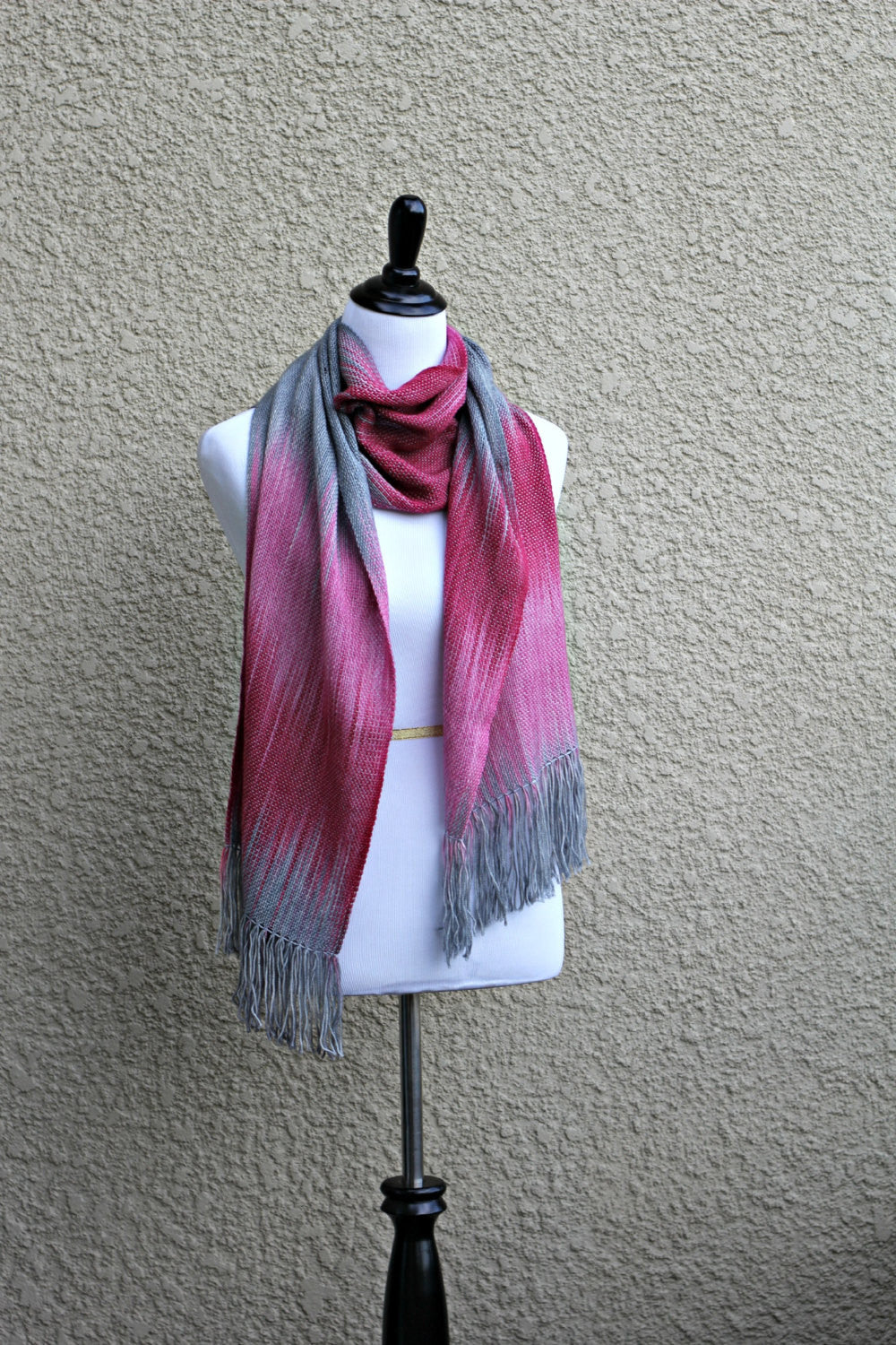 Woven pink scarf