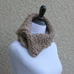 Chunky knit cowl in barley beige color, knit cowl