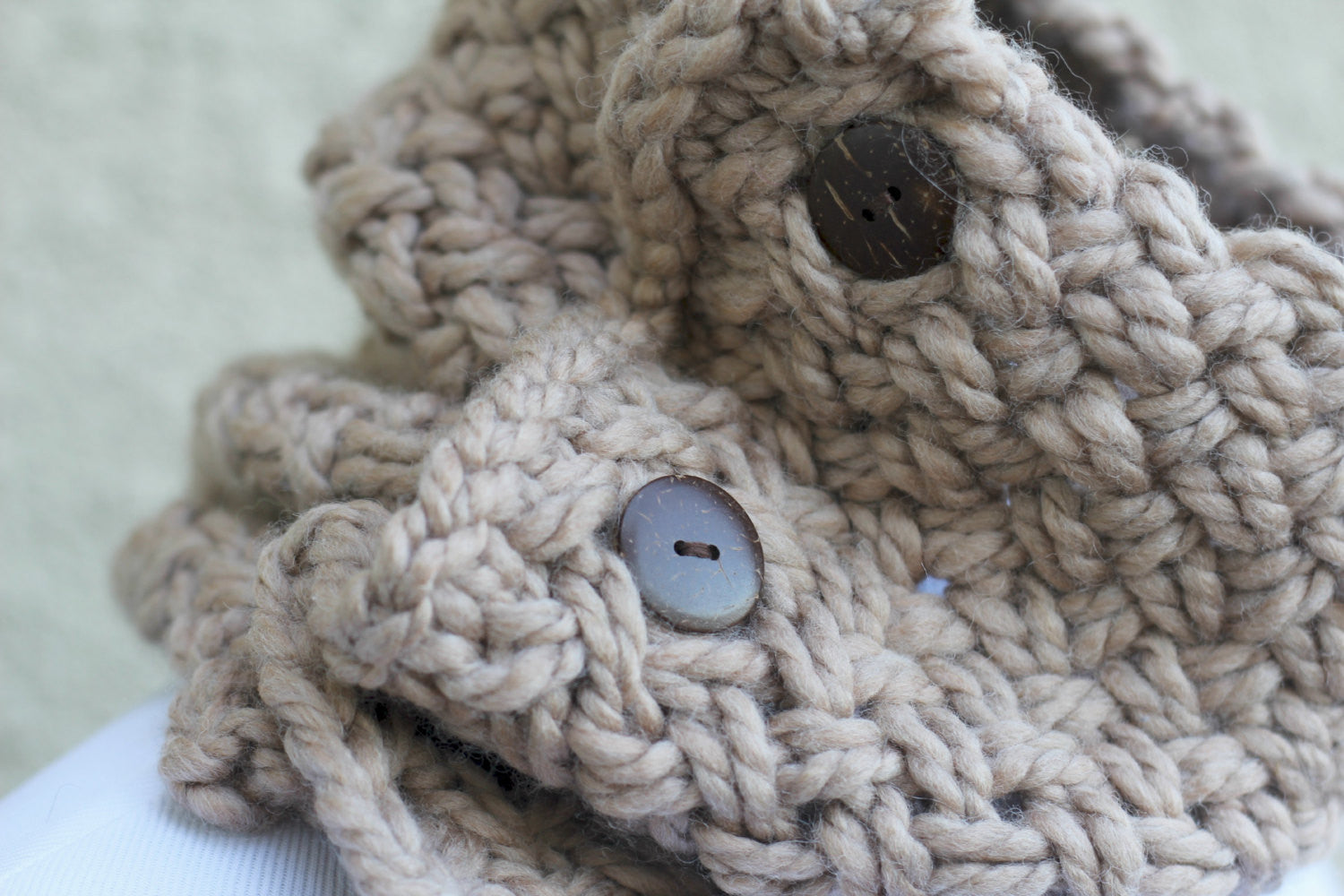 Knit beige cowl