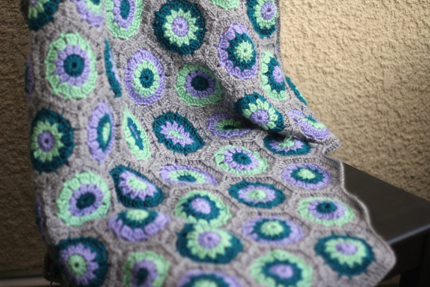 Crochet hexagon baby blanket
