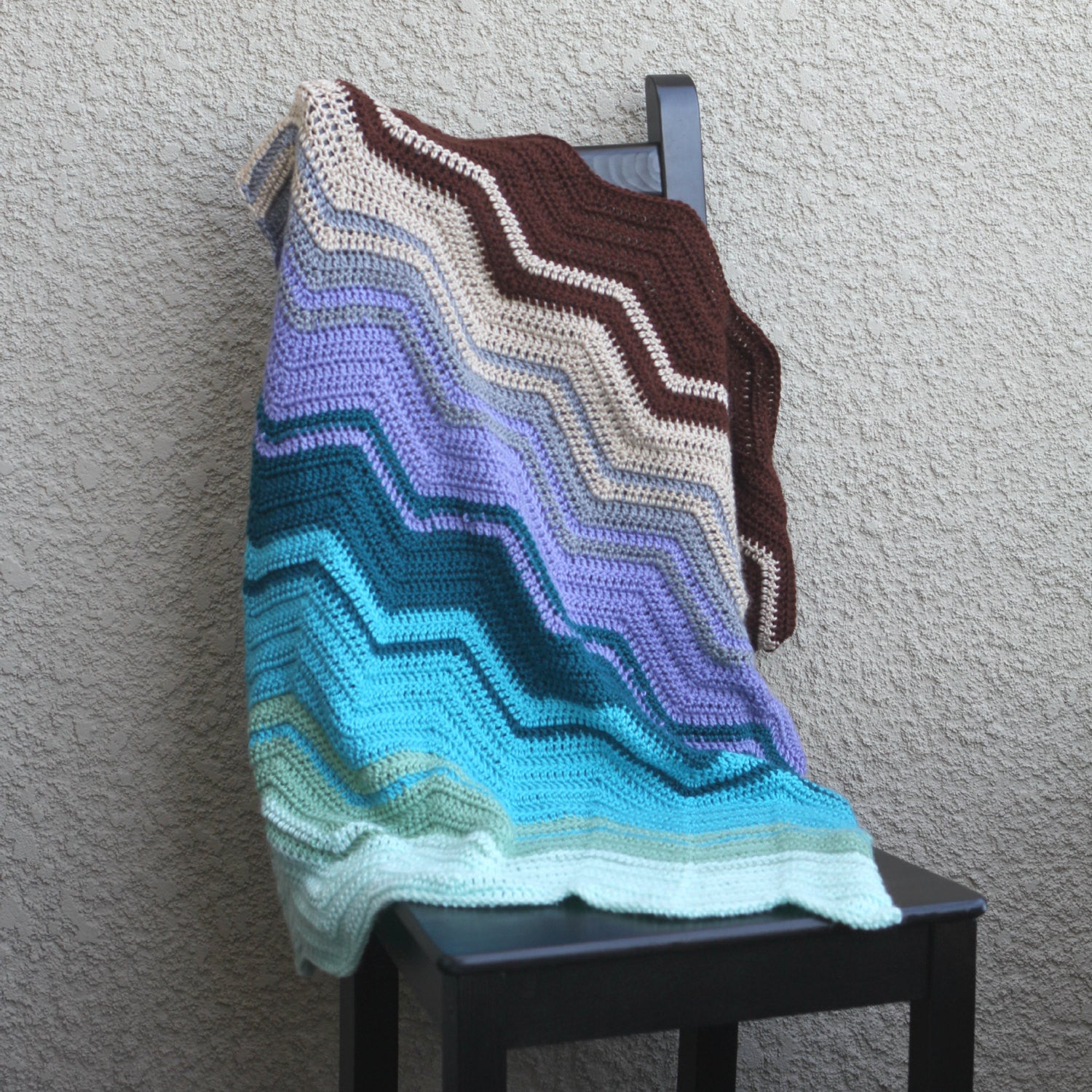 Crochet stripes baby blanket