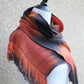 Woven orange black scarf