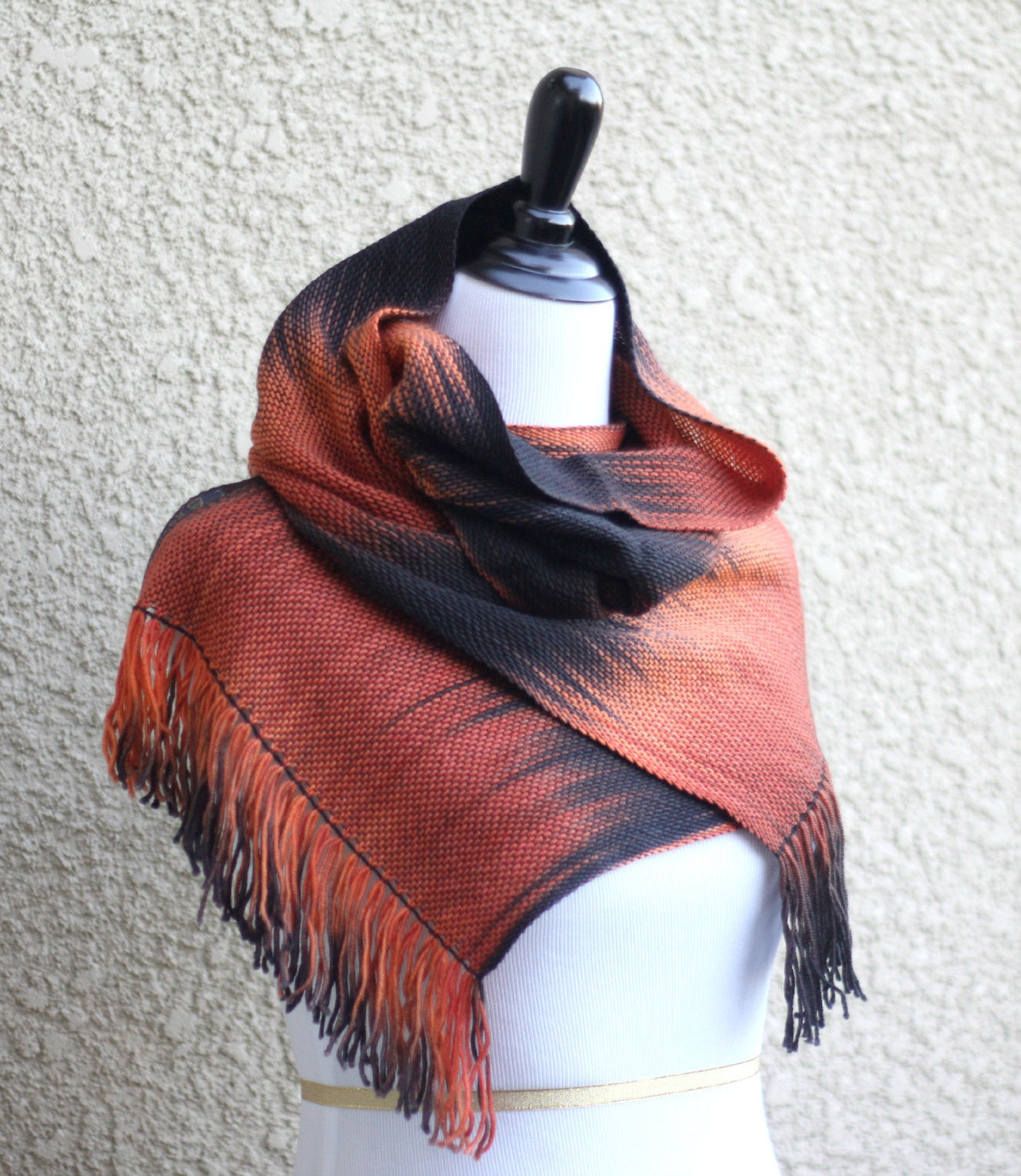 Orange and black scarf