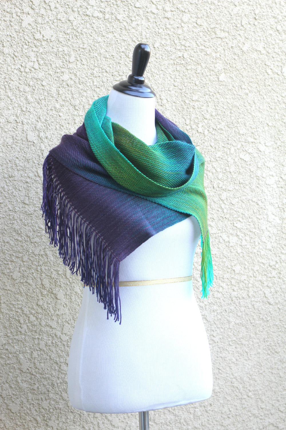 Green and purple woven wrap