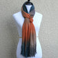 Orange, dark blue and beige scarf