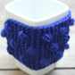Knit mug cozy with nupps navy blue dark blue cup cozy, bobbles cup cozy knitted cup cozy
