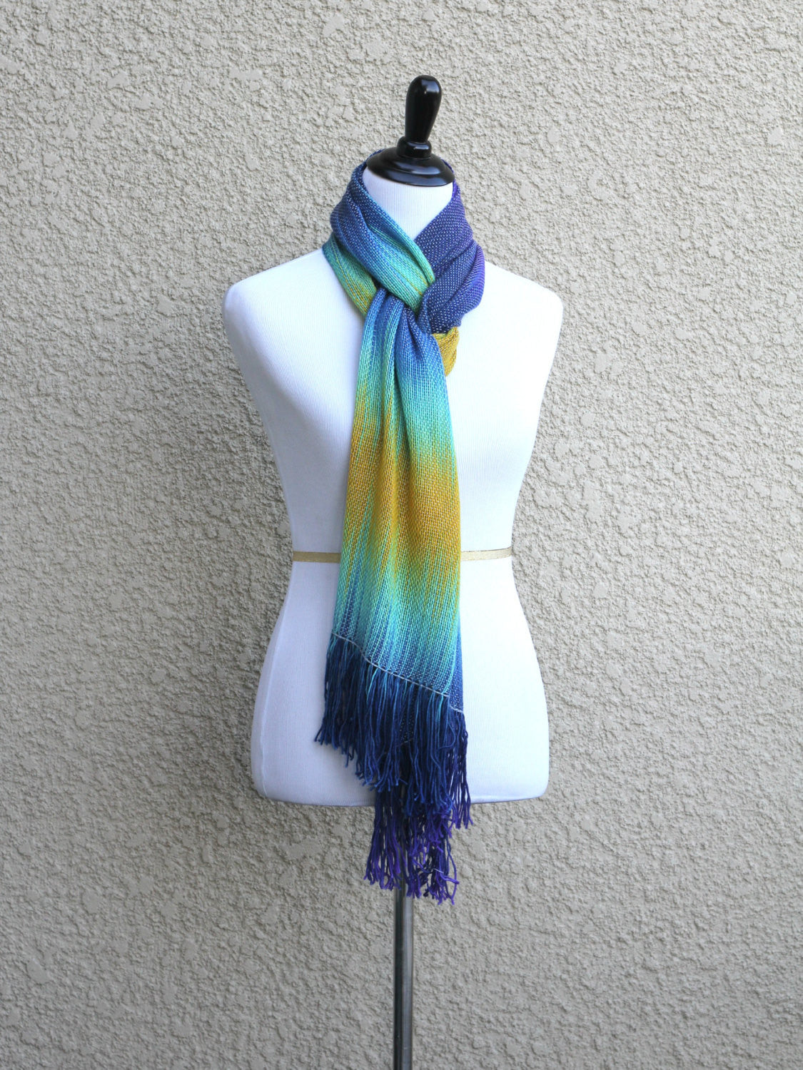 Blue, yellow and mint scarf