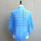 Blue knit shawl