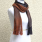 Woven scarf in brown coffee colors, gift for her