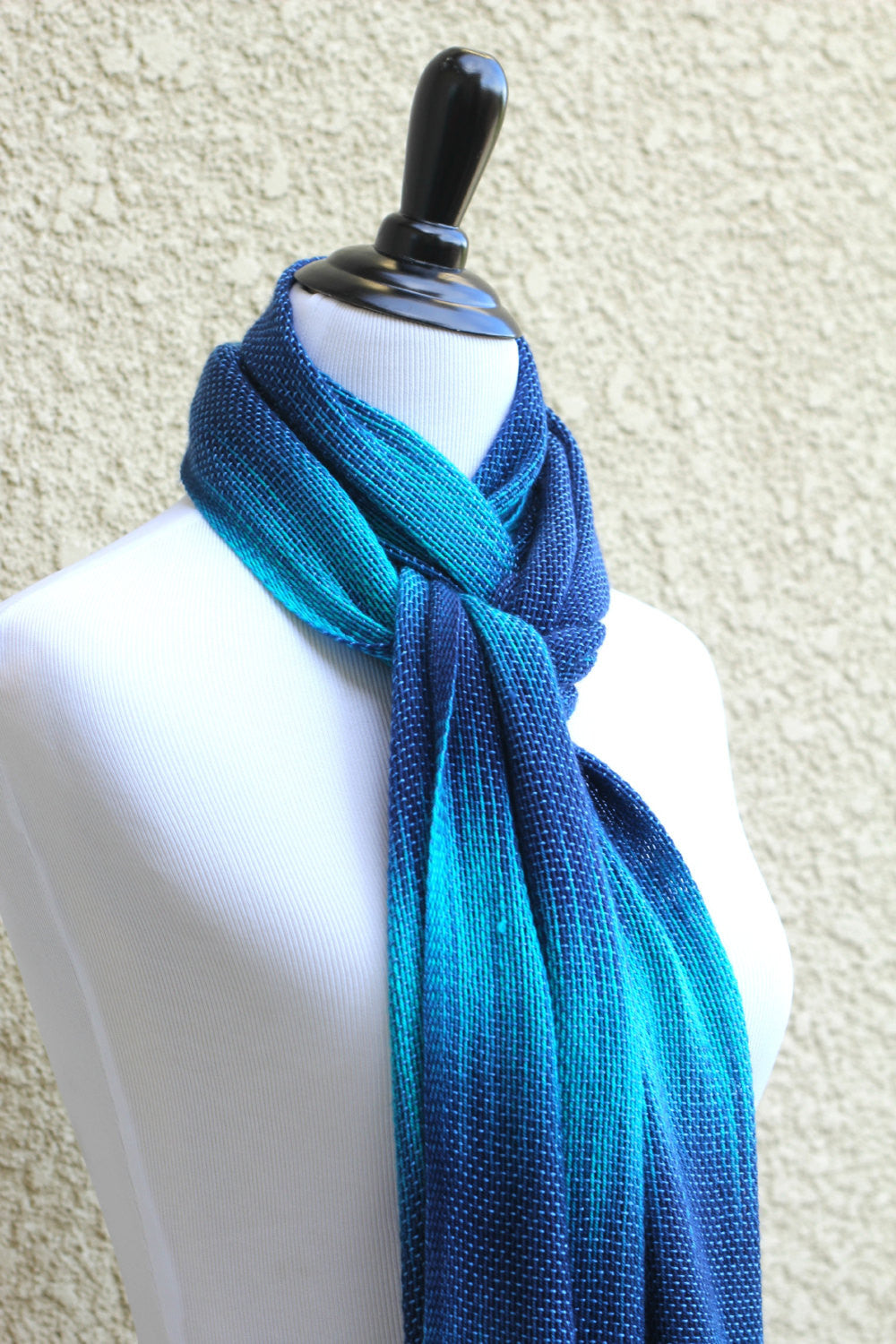 Blue woven scarf