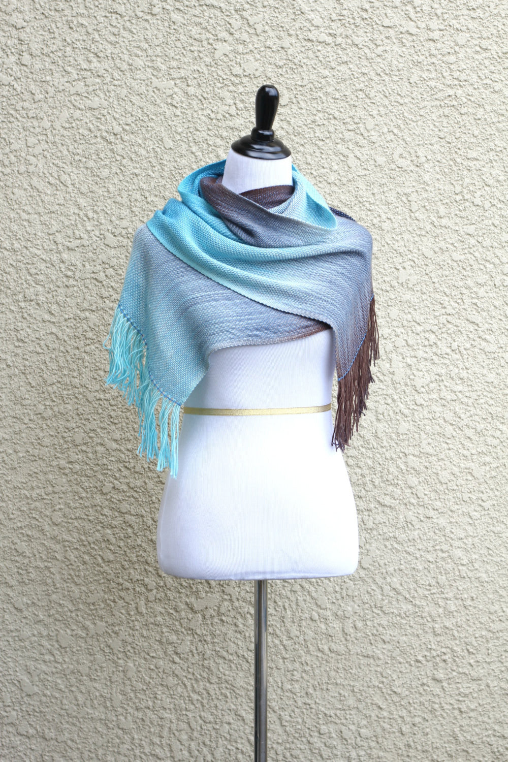 Blue and brown scarf