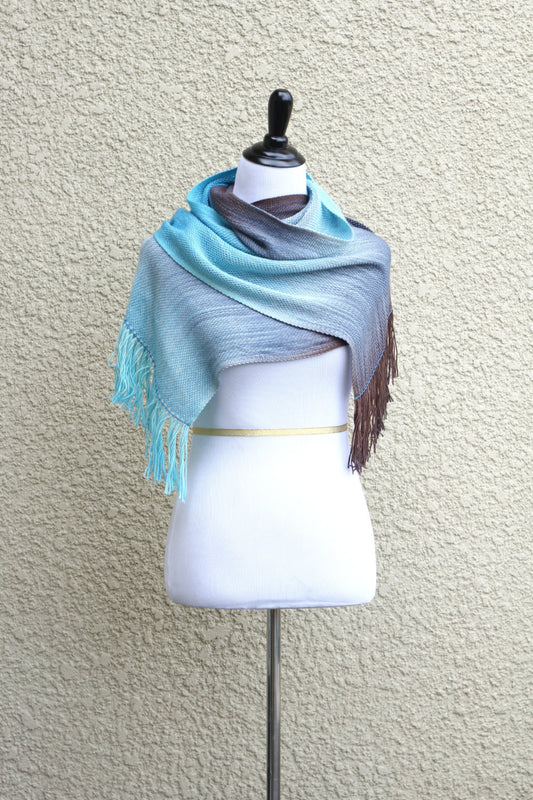 Blue and brown scarf
