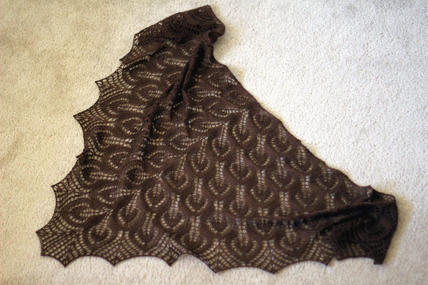 Brown lace shawl