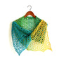 Yellow and green knit shawl