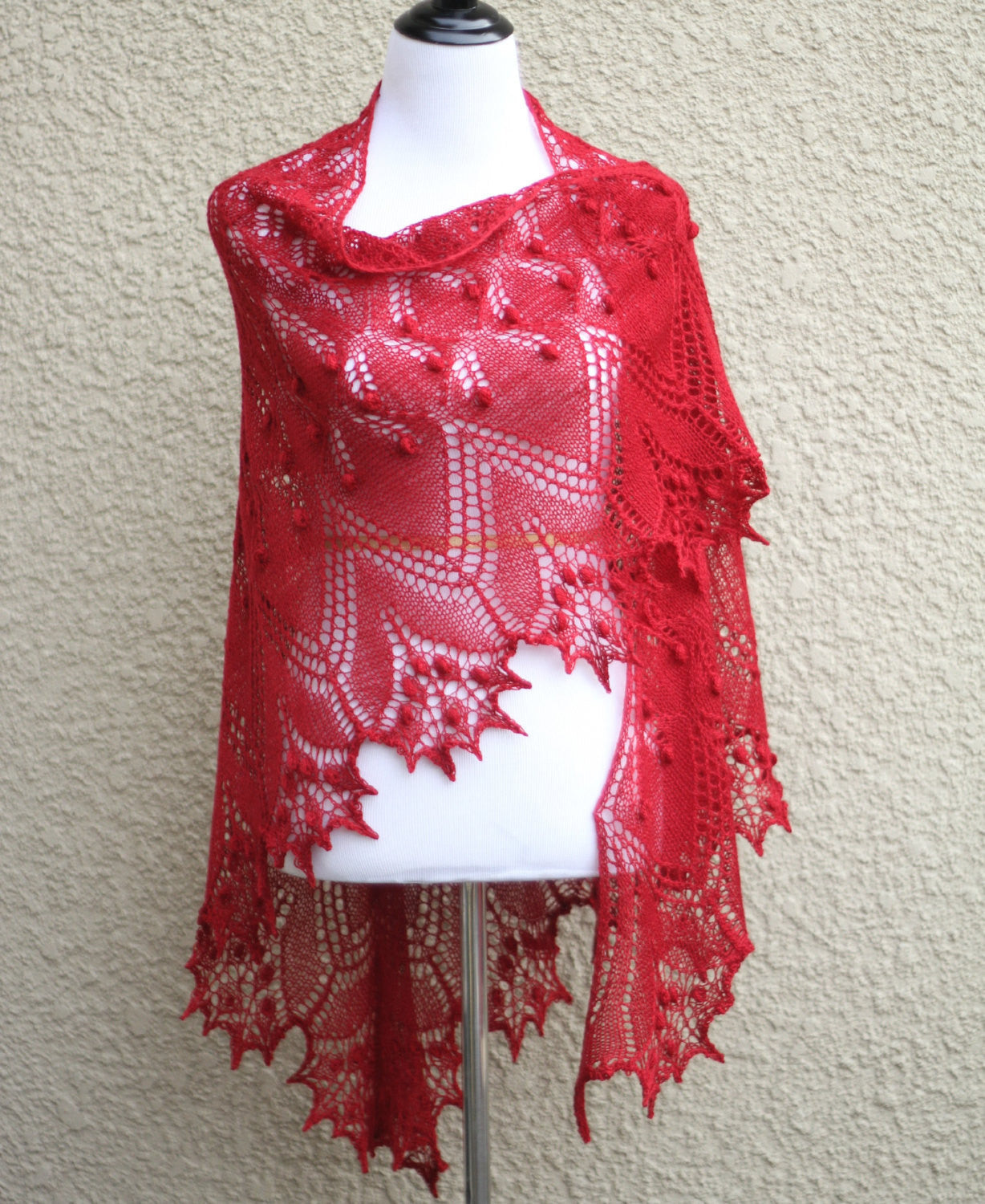 Red laced shawl