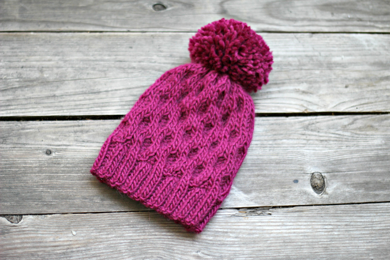 Pink knitted hat