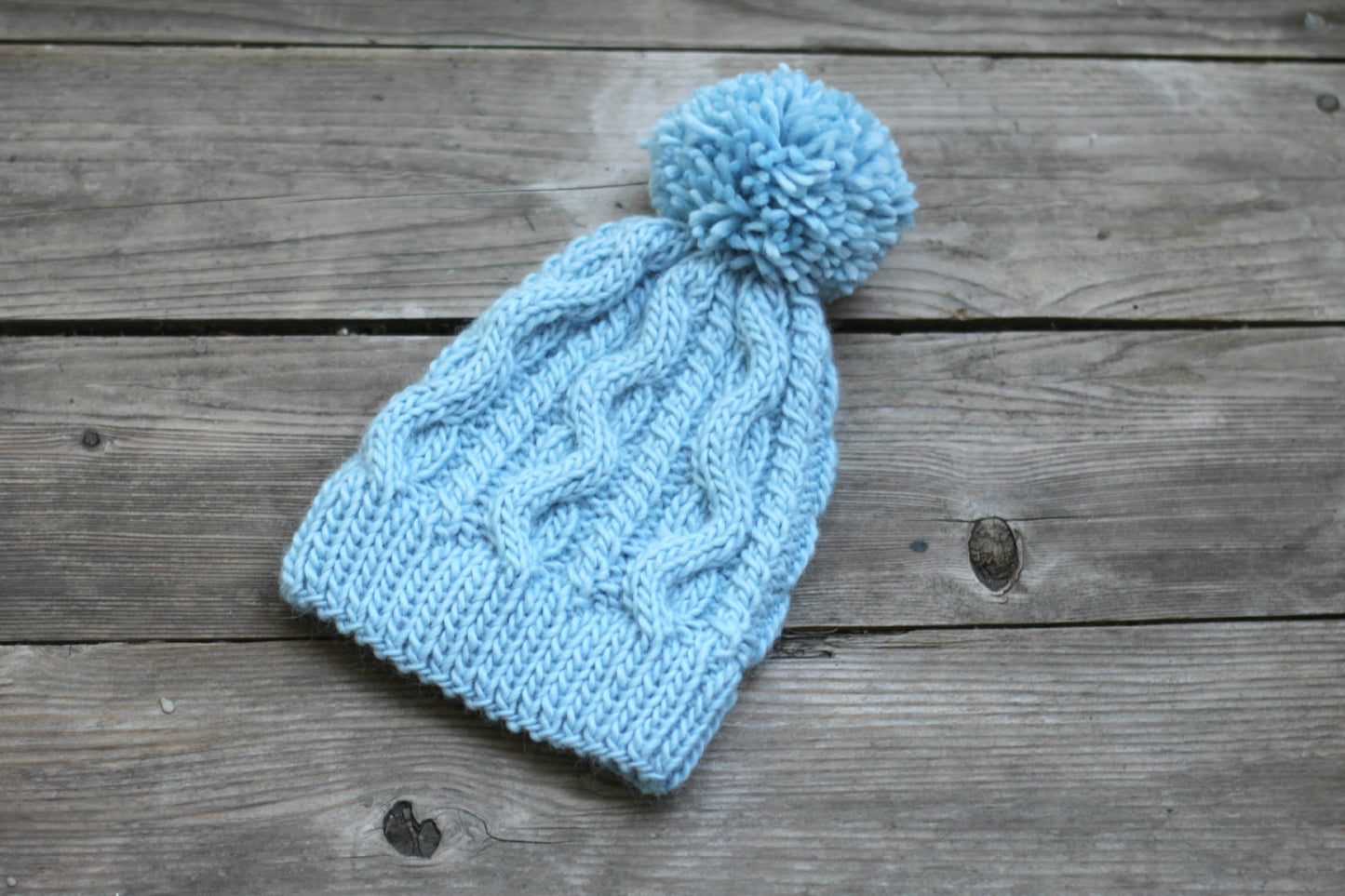 Knit blue hat