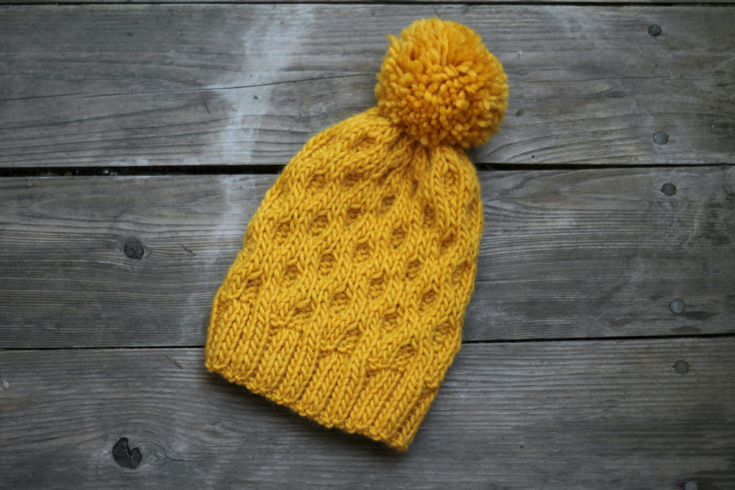 Knit honeycomb hat