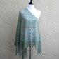Knitted lace shawl in olive green