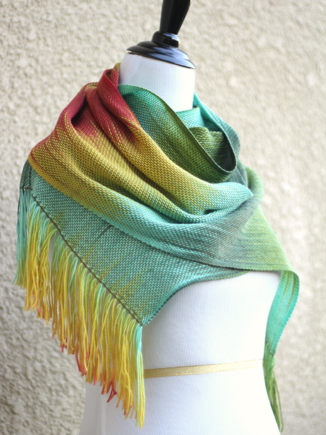 Green and yellow scarf
