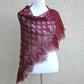 Knit shawl, lace shawl in burgundy red color, lace wrap, gift for her