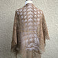 Knit beige lace shawl